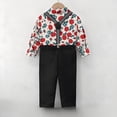 thumbnail image 7 of bbymog Boys and Girls' Clothing Sets 3-Piece Long Sleeve Floral Shirts and Suspender Pants Set with Bow-Tie Fall Clothes for Girls Boys Black E 8 Years, 7 of 7