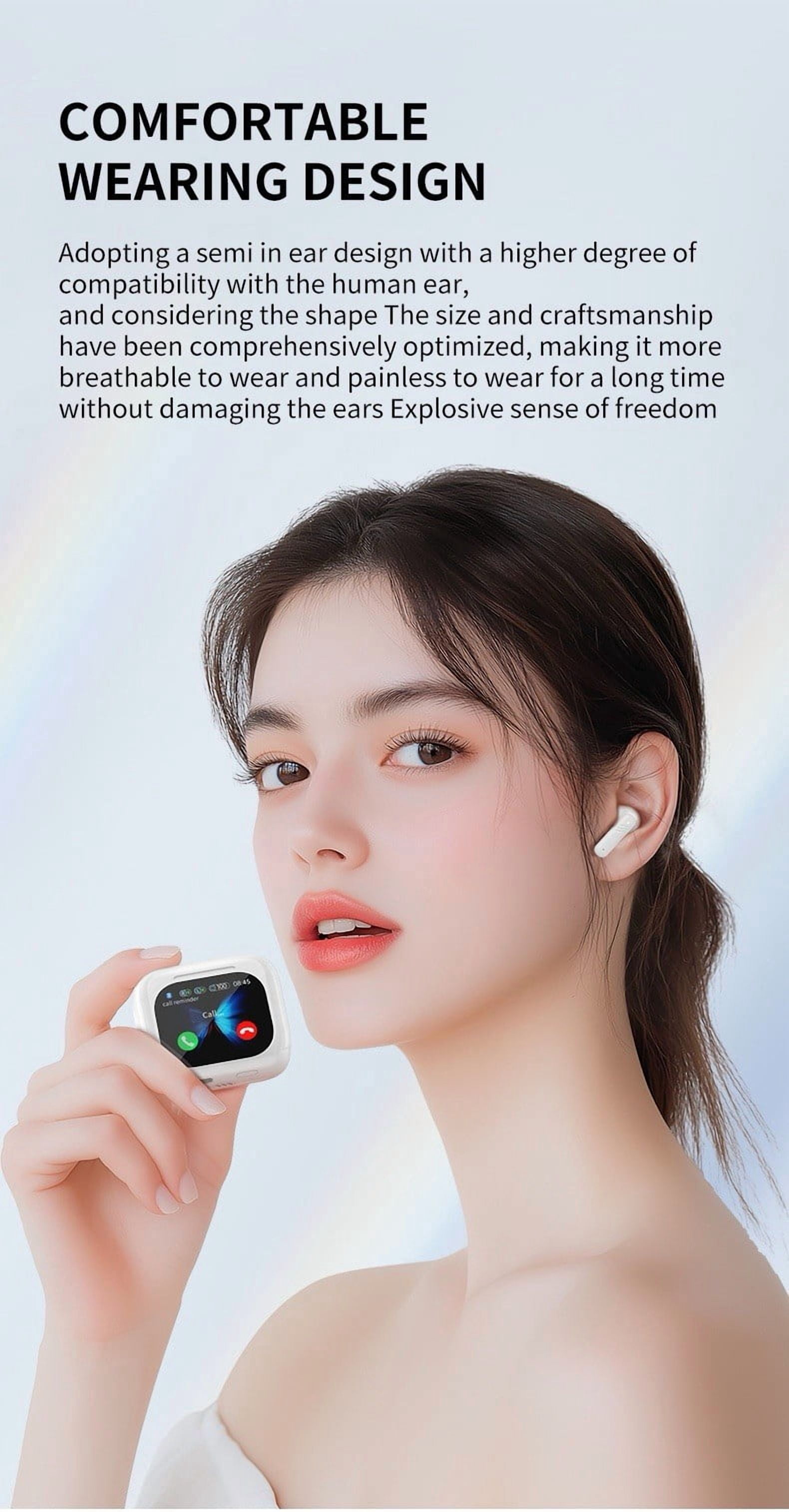 SGNICS Smart AI Translation Headphones for Google Pixel 10 Pro Fold - Bluetooth 5.4, 144 Languages Real Time Translator Earbuds, ANC ENC, Touch Screen IPX5 Waterproof - White