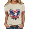 thumbnail image 4 of USA Flag Tee Shirt for Women 4th of July Independence Day Gift T Shirt Casual Short Sleeve American Proud T-Shirt Tops, 4 of 5