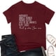 thumbnail image 2 of Gibobby Camisetas Mujer Manga Corta Camiseta suelta con estampado blusas para mujer, blusa informal con cuello redondo y mangas con letras, blusa para (Vino,CH), 2 of 5