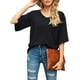 thumbnail image 1 of Blusa de mujer con cuello en V holgado y mangas acampanadas 3/4, 1 of 7