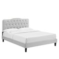 thumbnail image 2 of Modway Amber Performance Velvet Twin Platform Bed in Light Gray, 2 of 10