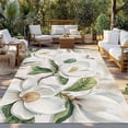 thumbnail image 3 of Fsddascl Country Flowers Outdoor Rug for Patio/Deck/Porch, Non-Slip Large Area Rug 5 x 8 Ft, Botanical White Floral Leaves Butterfly Indoor Outdoor Rugs Washable Area Rugs, Camping Rug Carpet, 3 of 5