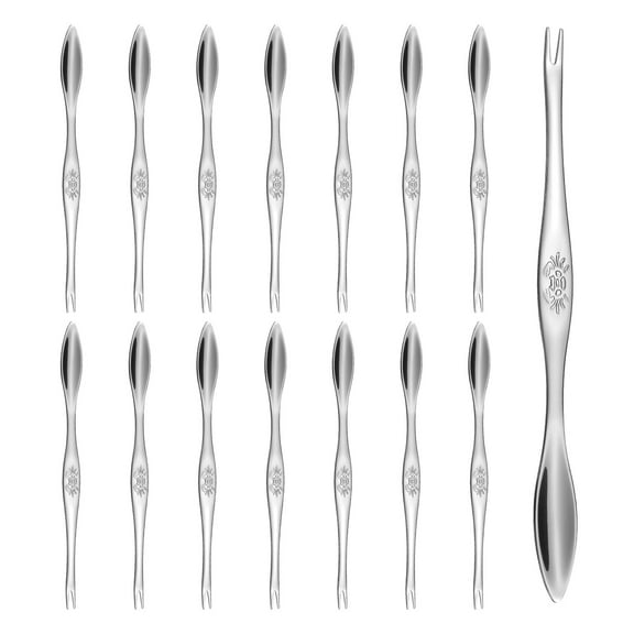 15 Pcs Stainless Steel Crab Forks 6.5 Inch Seafood Forks Crab Legs Cracker Utensils Seafood Picks Tools (Silver)