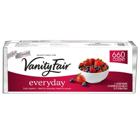 Vanity Fair Everyday Paper Napkins, 2-ply White, 660ct