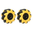 thumbnail image 3 of Roue de Robot, Caoutchouc Jaune et Noir Mecanum Roue Fonctionnelle pour Robot 1 Paire, 2 Paires, 3 of 8