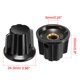 thumbnail image 2 of Uxcell 10 paquetes de eje de inserción de 6mm 20x24.5mm perilla rotativa de potenciómetro de plástico negra, 2 of 5