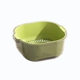 thumbnail image 2 of Double Layer Colander Two Tier Wash Basin, Plastic Kitchen Fruit Vegetable Rinsing Draining Container, Multifunctional Food Washing Basket for Daily Household Meal Prep, Green, 2 of 7