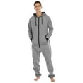 thumbnail image 4 of XIAOCHA Solid Onesie For Men Zip Up Hooded Long Jumpsuit Nightwear, 4 of 7