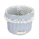 thumbnail image 2 of Cesta de tela para guardar cosas | Organizador cilíndrico de escritorio con diseño de encaje y lunares | Portaobjetos y artículos de papelería de tela rosa o azul, 2 of 6