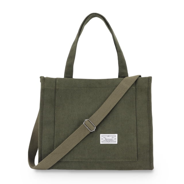 Bolsa UERRUAM de pana ligera para mujer, color verde militar
