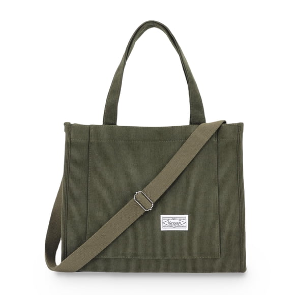 Bolsa UERRUAM de pana ligera para mujer, color verde militar