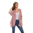 thumbnail image 5 of Uvplove Cardigan for Women 3/4 Sleeve Lightweight Summer Swiss Dots Kimono Cardigan Loose Beach Cover Up Pink-M, 5 of 8
