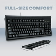Perixx Periboard-106, Wired USB Performance Full Size Computer Keyboard, Curve Ergonomic Keys, Black