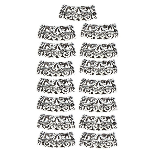 MERIGLARE 15 Pcs/lot Perles de Dread lock Anneaux de Cheveux Pince à Tresse Réglable