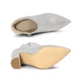 thumbnail image 4 of BLISSFUL STEP Women's Pointed Toe Cutout Block Heels Glitter Ankle Booties, 4 of 7
