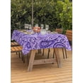 thumbnail image 3 of Outdoor Tablecloths with Umbrella Hole & Zipper, Vintage Purple 54x80 Inch Tablecloth Rectangle, Retro Botanical Abstract Art Waterproof Table Cloth, Patio/Pool/Picnic Table Covers, 3 of 8