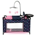 thumbnail image 3 of Bayer Design Dolls: Multi-Bed - Navy, Pink, Fairy, Stars - Playpen For Dolls Up To 18", Built-In Highchair & Mobile, Pillow & Blanket, Kids Toy Age 3+, 3 of 8