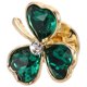 thumbnail image 5 of Broche de trébol verde de cristal, broche de seguridad de trébol, broche de hoja verde elegante, botones decorativos para chal, Clips de Metal para bufanda, 5 of 7