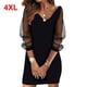 thumbnail image 4 of Sonducket Vestido corto estampado para mujer, cena, banquetes, compromiso escolar, boda, banquete, verano, elegante, ropa de fiesta femenina Vestidos Negro 4XL Sonducket AP010368-23, 4 of 5