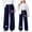 Dark Blue, variant on Kid Girls Wide Leg Sweatpants Baggy Loose Spring Bow Drawstring Casual Lounge Athletic Pants Comfy Girl Cute y2k Joggers, 14-15 Years