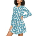 thumbnail image 3 of joogoo Cartoon Dogs Blue Women's Long Sleeve Nightgown Sleepwear L, 3 of 8