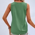 thumbnail image 5 of Uootdi Women's Tank Tops V Neck Sleeveless Button Decor Crinkled Tops Casual Loose Fit Breathable Camisoles Gift, 5 of 7