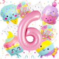 thumbnail image 1 of Set de globos PRELITER Pink Ice Cream Number 6 Sweet Six, 1 of 7