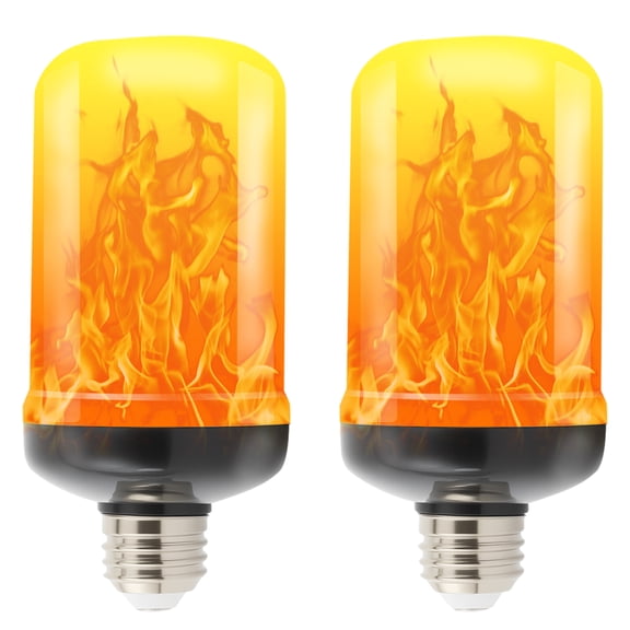 Catgood LED Flame Light Bulbs 2PCS, Flickering Light Bulbs Upgraded 4 Modes, E26 Base Light Bulbs with Upside Down Effect for Daily, Garden Decor, Party, Patio, Indoor, Outdoor Decor