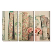 Elephant Stock Classic Charm Roses Wall Art - Horizontal Multi Panel Canvas - Living Room Wall Decor - Decor Elements Multi Panel - Beige And Yellow Decor - 23" x 14"