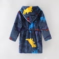 thumbnail image 6 of TOWED22 Boys Girls Robe Fleece Soft Hooded Kids Bathrobes Toddler Cute Plush Robes for Kids(Blue,7-8 Y), 6 of 8