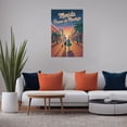 thumbnail image 5 of Retro Vintage Travel Poster Wall Decor Paseo De Montejo Merida Mexico Sunrise Promenade Colonial Homes Print Print Poster, 5 of 8