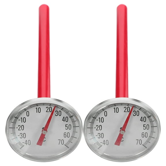 QIFULL Car Air Conditioner Thermometer Mechanical Red Clock Style Easy Install for Interior Decoration