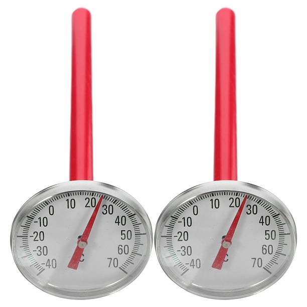 2 piezas de reloj decorativo para el interior del coche, termómetro mecánico, accesorios de decoración interior para el coche (rojo)