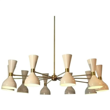

Mid-Century Stilnovo Design 10 Arms 20 Lights Chandelier Modern Brass Sputnik Chandelier Ceiling Decor
