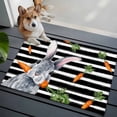 thumbnail image 3 of Entryway Rug 2'x3', Grey Bunny Easter Small Rug for Kitchen Bathroom Door Mat Indoor Entrance, Rabbits Spring Botanical Black White Stripe Non-Slip Area Rugs Floor Mats Carpet Front Door Rugs, 3 of 8