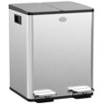 thumbnail image 1 of HOMCOM Dual Trash Can, 2 x 20 Liter Garbage Can with Soft Close Lid, Silver, 1 of 10