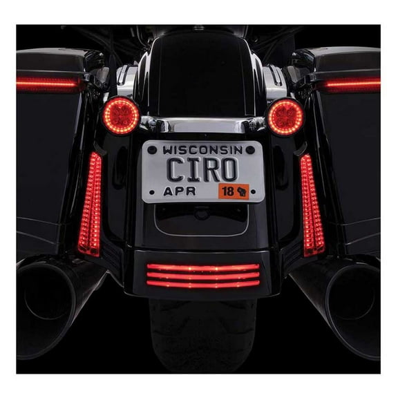 Ciro Fang Rear LED Signal Light Inserts '00-up Harley Bullet Lights Chrome 45401