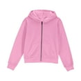 thumbnail image 5 of HomeDM Girls Zip-Up Sweatshirts Hoodie,Long Sleeve Hooded Sweatshirt with Pockets Solid Color Pullover Crop Tops for Teen Kids Girls, Pink Size 4-5 Years, 5 of 9