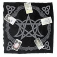 thumbnail image 3 of Tela de terciopelo grueso de alta calidad, tela de Tarot con pentagrama de Triple Luna, uso para suministros y herramientas de brujería Wiccan, 3 of 5