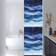 thumbnail image 3 of Navy Blue Ombre Window Privacy Film, Modern Moire Abstract Art Luxury Static Cling UV Sun Blocking Heat Control Window Tint Day and Night, Non-Adhesive One Way Windows Privacy Cover 17.7''x78.7'', 3 of 7