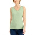 thumbnail image 5 of MSRP $13 Karen Scott Women Cotton Scalloped-Lace Tank Top Green Size 2XL, 5 of 5