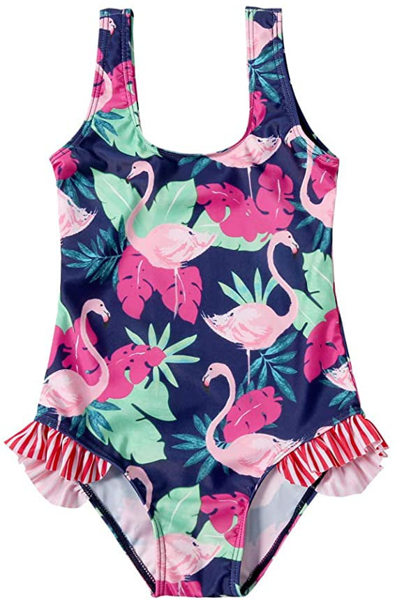 MODNTOGA Baby Girls One Piece Cartoon Swimsuit Animal Print Bathing Suit Ruffles Swimwear Cute Baby Bikini Beachwear