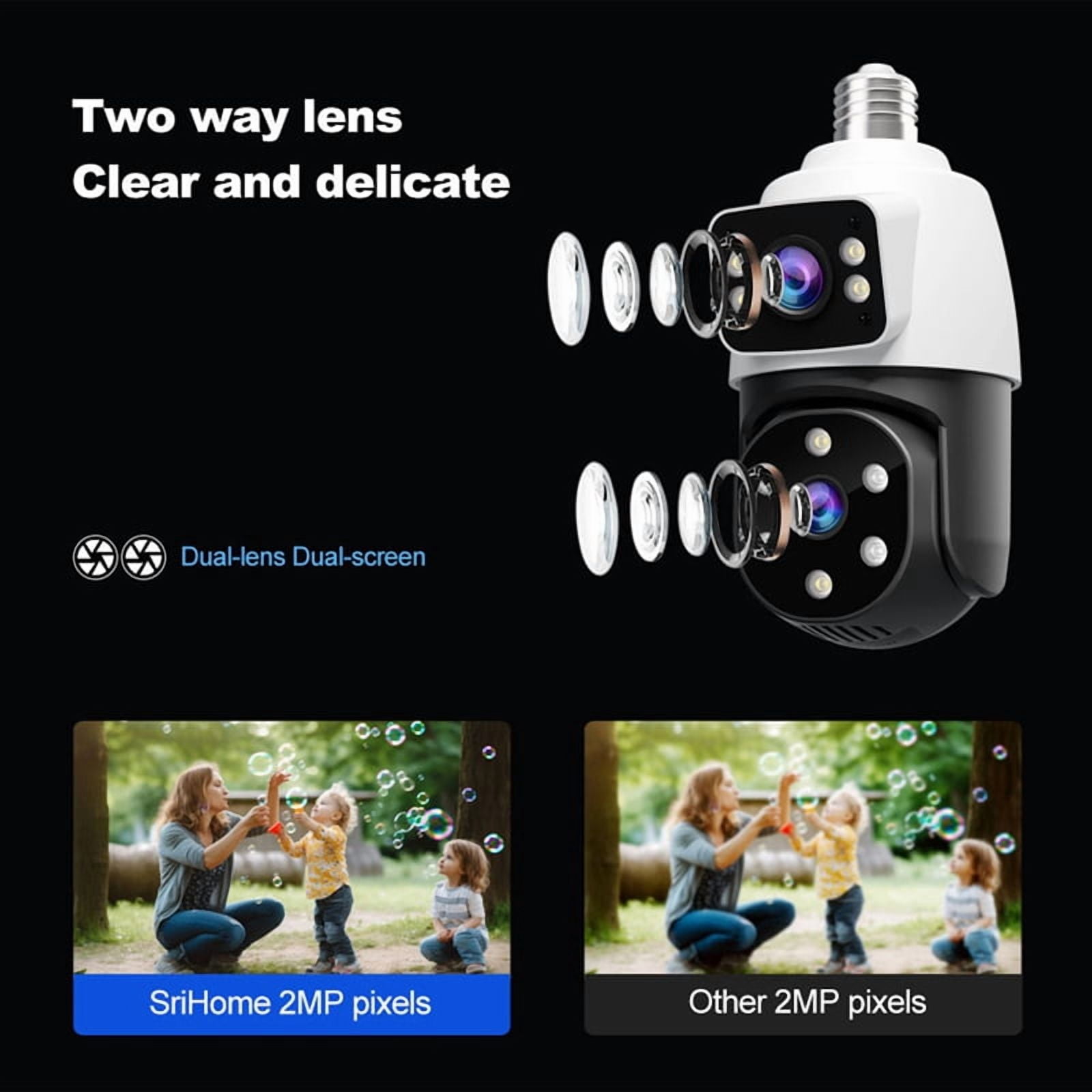 4MP Bulb Wifi PTZ Surveillance Camera Wireless 2MP Dual Lens, Night Vision, Human Tracking, Security Baby Monitor