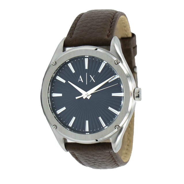 Armani Exchange Men's 3 Hand Stainless Steel AX2804 Silver Leather Analog Quartz Fashion Watch