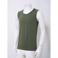 thumbnail image 4 of Manyakai Mens Athletic Ribbed Knitted Tank Sleeveless Training Tops Muscle Bodybuilding Vest U Neck Army Green M, 4 of 7