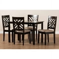 thumbnail image 4 of Baxton Studio Caron Modern and Contemporary Sand Fabric Upholstered Espresso Brown Finished Wood 5-Piece Dining Set, 4 of 5