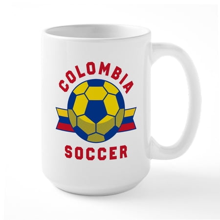 CafePress - Colombia Soccer Mugs - 15 oz Ceramic Large White Novelty Mug