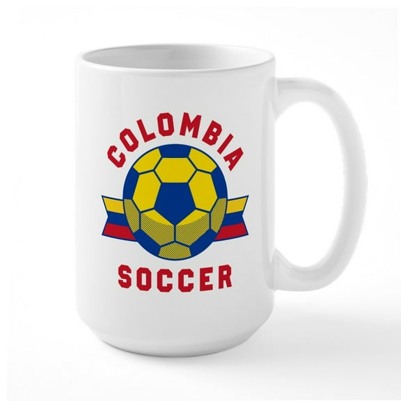 CafePress - Colombia Soccer Mugs - 15 oz Ceramic Large White Novelty Mug