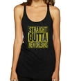 thumbnail image 1 of Straight Outta New Orleans NO Fan | Fantasy Football | Womens Sports Premium Tri-Blend Racerback Tank Top, Vintage Black, Medium, 1 of 4
